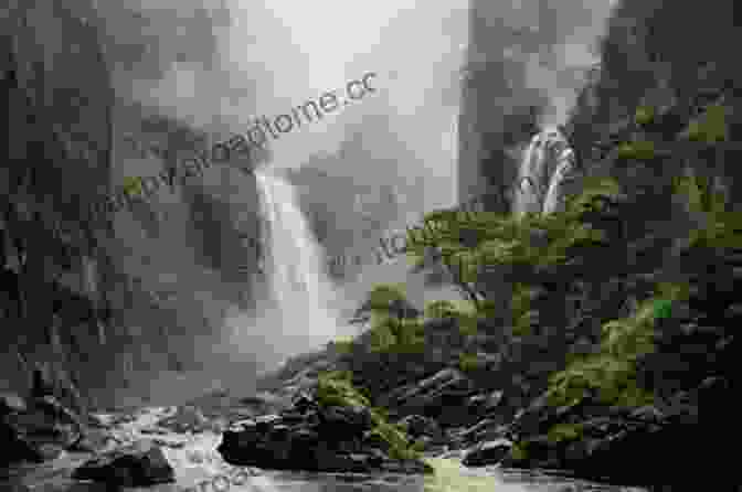 Painting Of A Majestic Waterfall Surrounded By Lush Greenery Imaginix Volume 2 Bace Flores