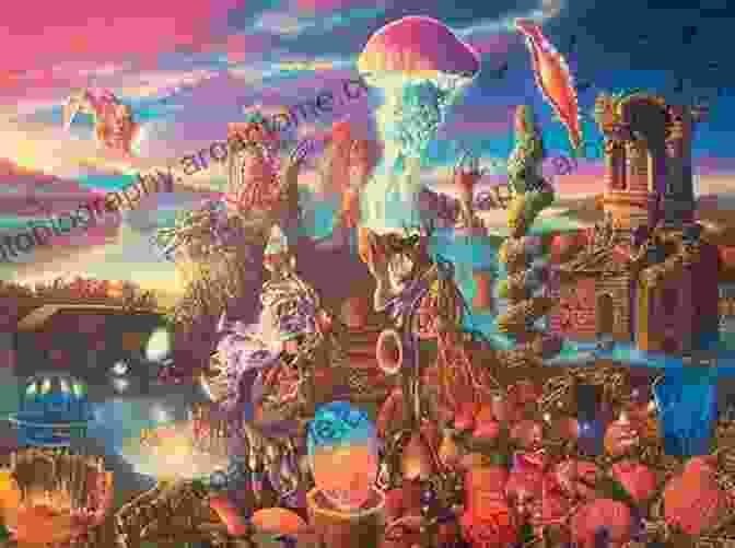 Surreal Painting Of A Fantastical Landscape With Vibrant Flora Imaginix Volume 2 Bace Flores